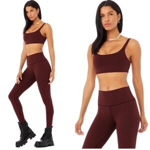 Alo micro houndstooth bra